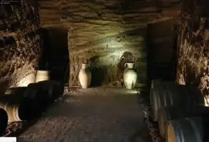 Cantina storica con vigneti di Aglianico e oliveti nel Vulture